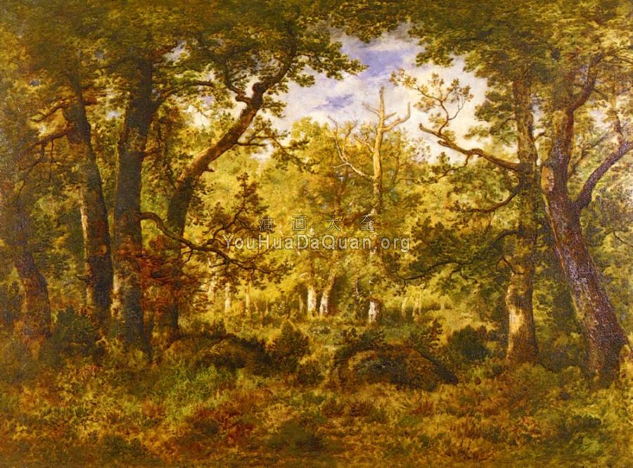 A Sunlit Clearing In The Forest At Fontainbleau - 狄亚兹